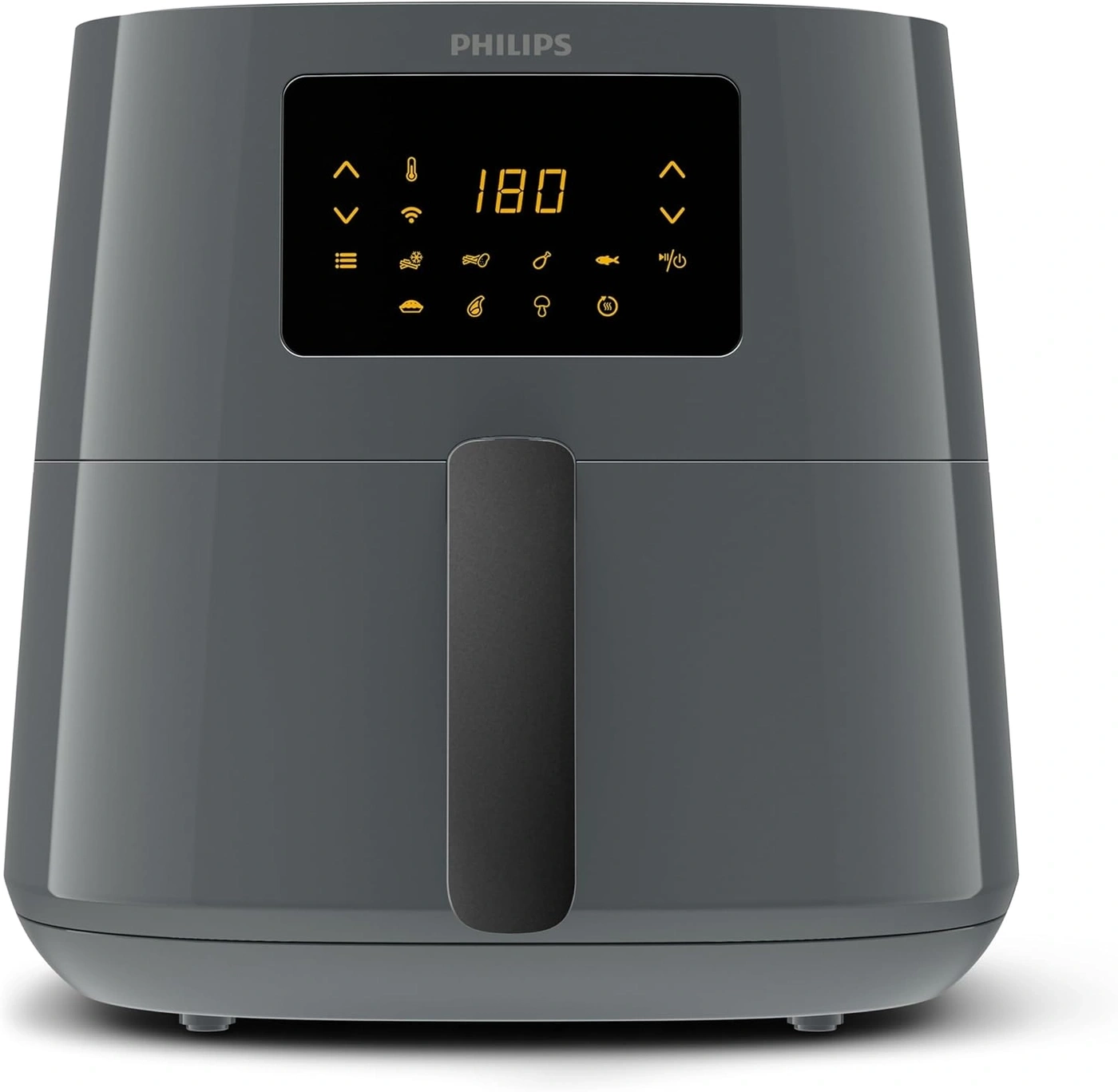 Graue Philips Heißluftfritteuse mit digitaler Anzeige