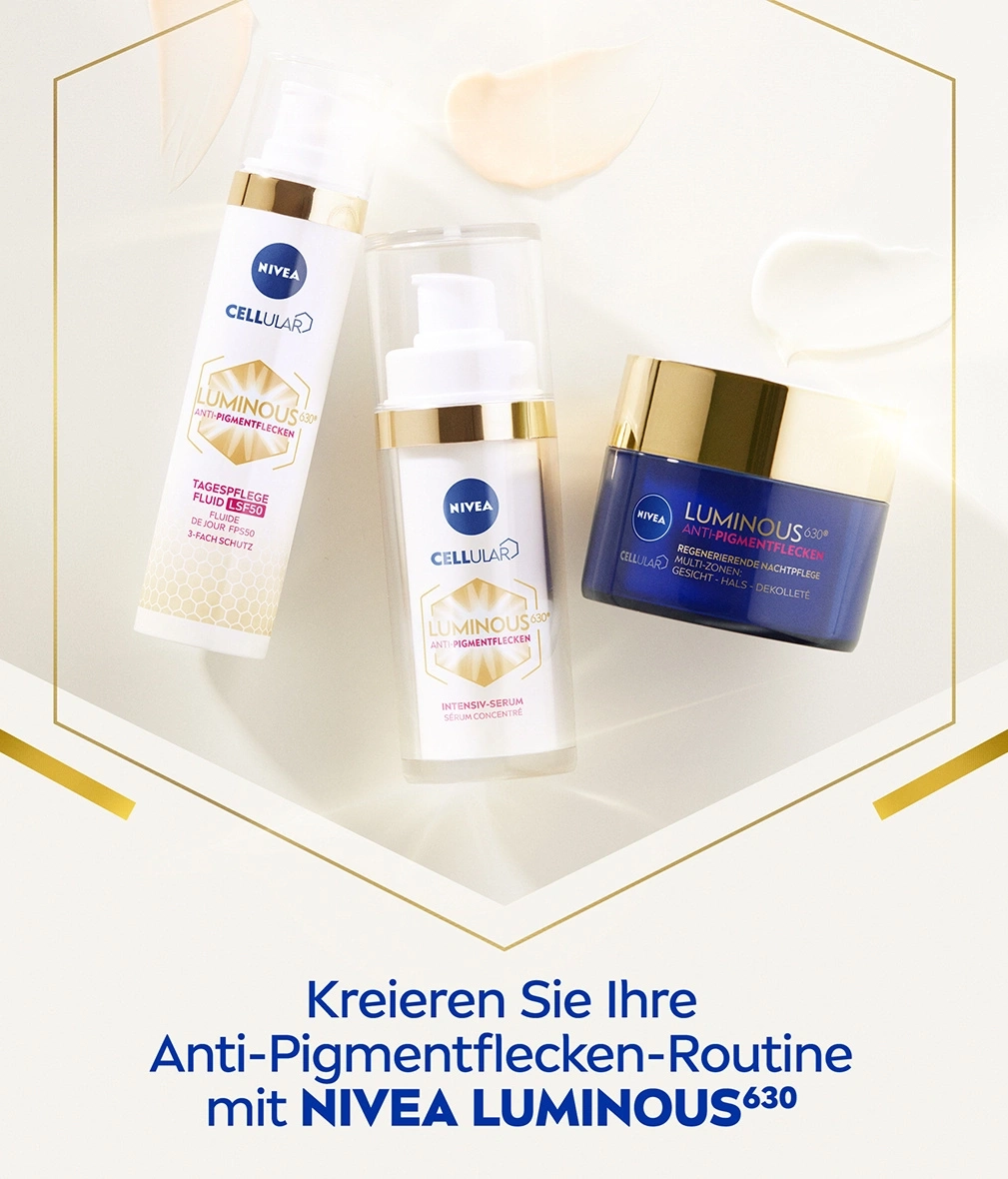 Nivea Luminous 630 Anti-Pigmentflecken-Routine mit Tagespflege, Serum und Nachtpflege