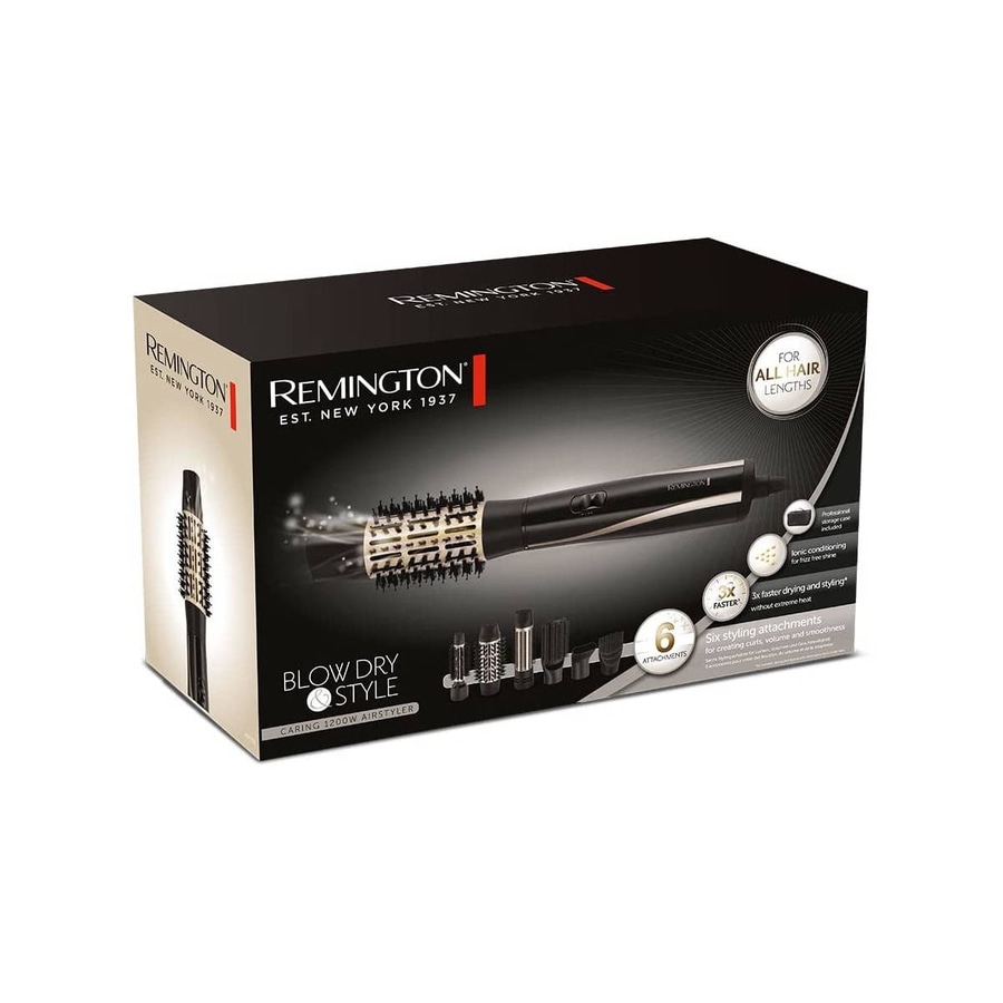Remington Haartrockner-Set mit 6 Aufsätzen für verschiedene Frisuren und Haarlängen.