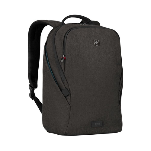 Schwarzer Rucksack mit Reißverschluss und Logo, 1893, für den täglichen Gebrauch