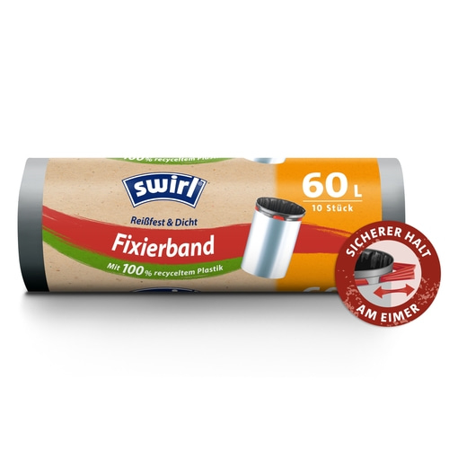6 x SWIRL Müllbeutel 60 l Fixierband á 10 Stück NEU