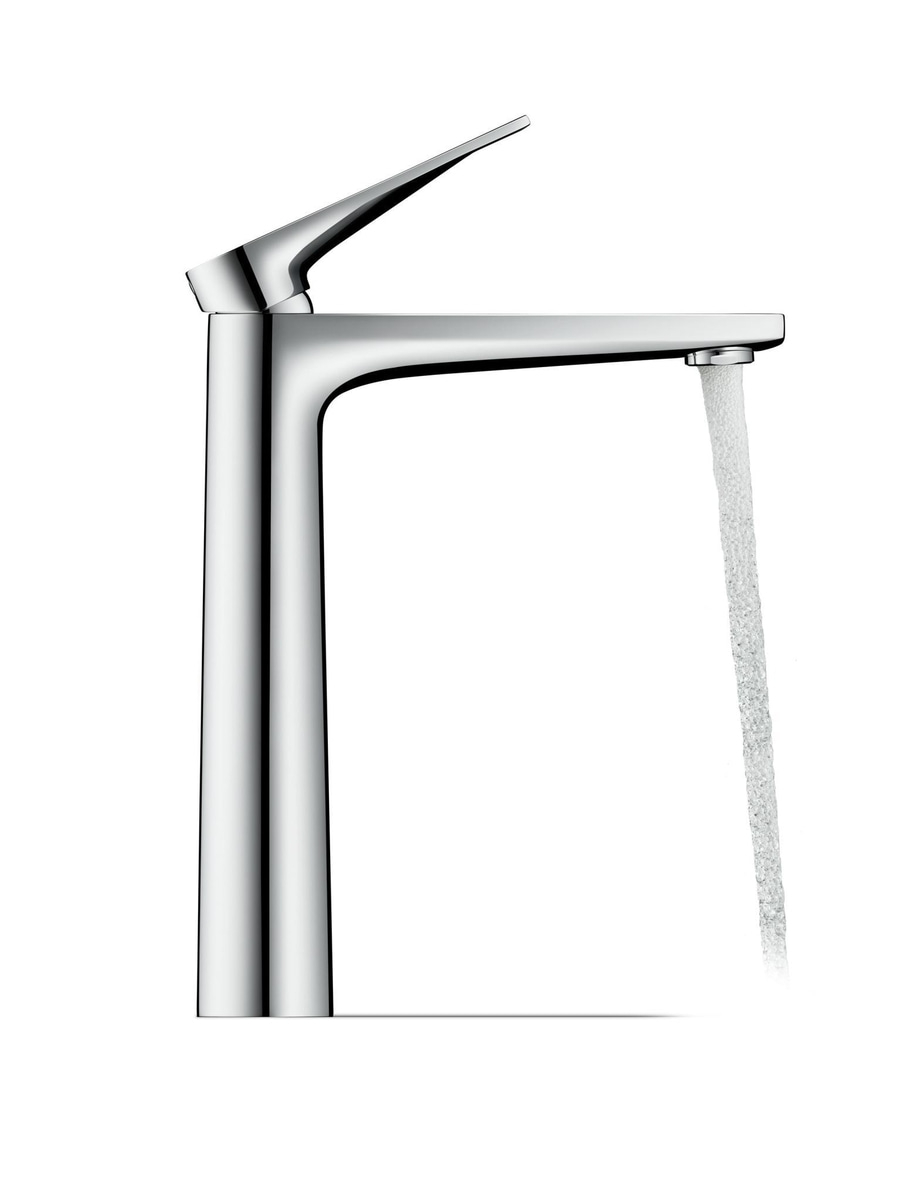 Chrom-Wasserhahn, Wasserstrahl, modernes Design, Badezimmerarmatur, glänzend