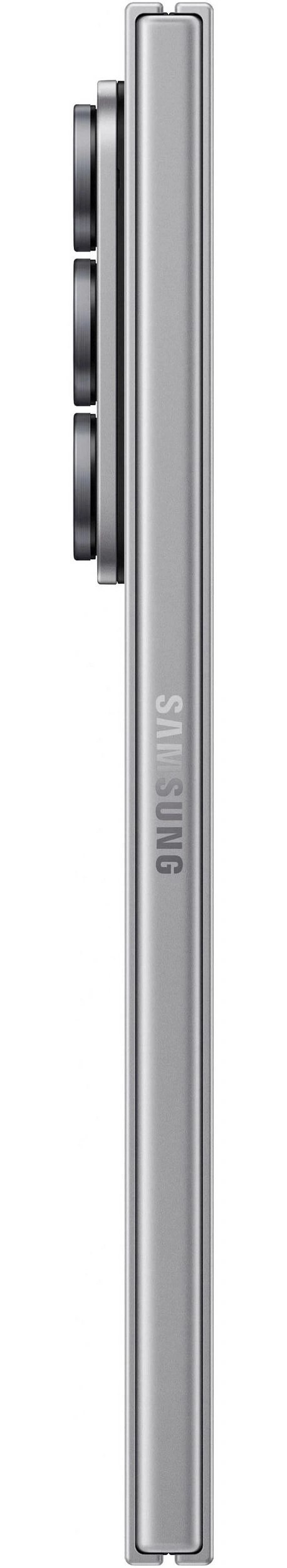 Eine Samsung Handy-Kamera aus Metall, silberfarben.