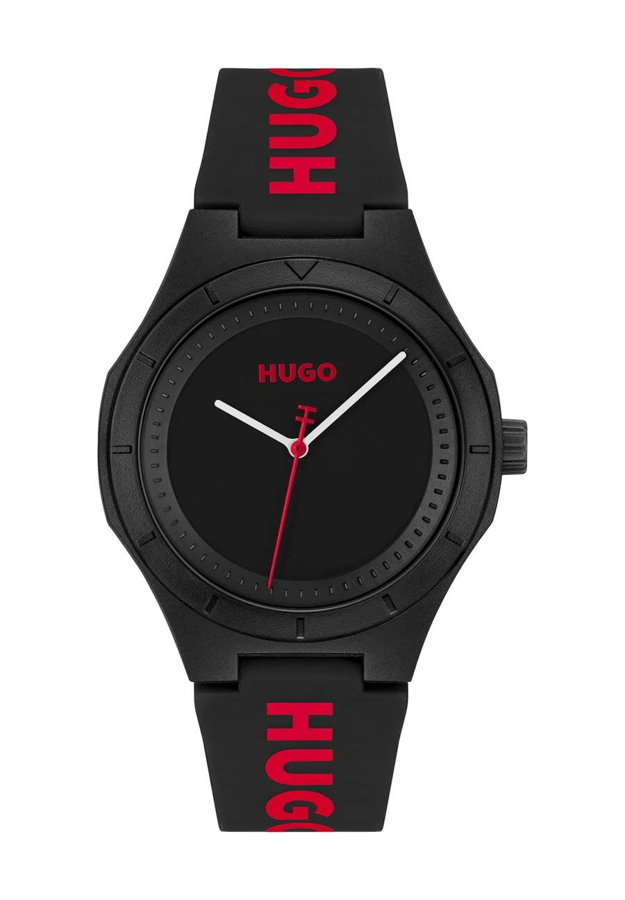 HUGO Herren Armbanduhr #LIT FOR HIM 1530343 Quarz Mineralglas schwarz 42mm HUGO Herren Armbanduhr #LIT FOR HIM 1530343 Quarz Mineralglas schwarz 42mm