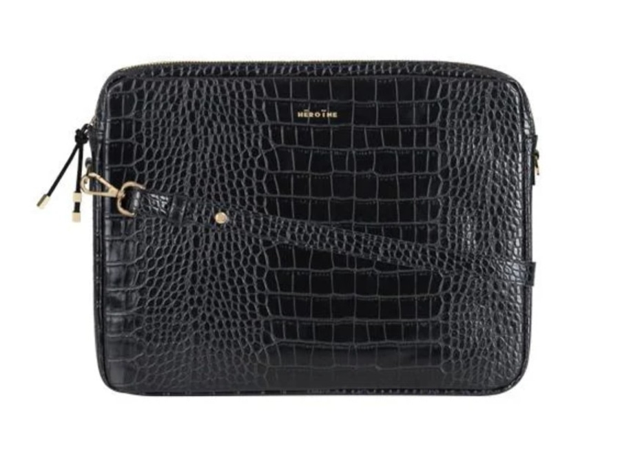 Maison Heroine 13'' Laptopcase JAMIE croco black NEU