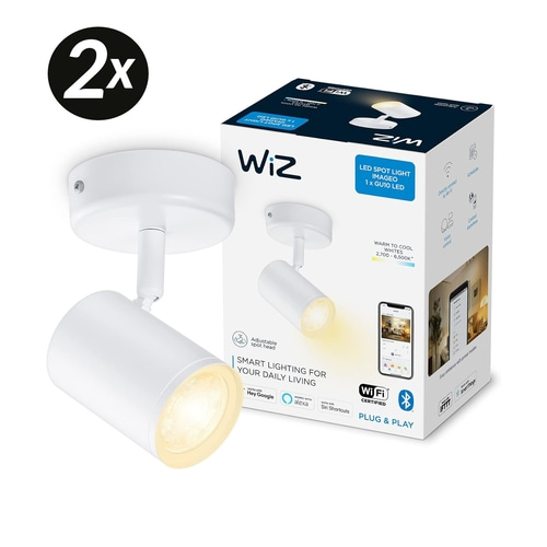 2x WIZ LED Wand- und Deckenspot Deckenleuchte Wandleuchte Weiß 1x 5W NEU