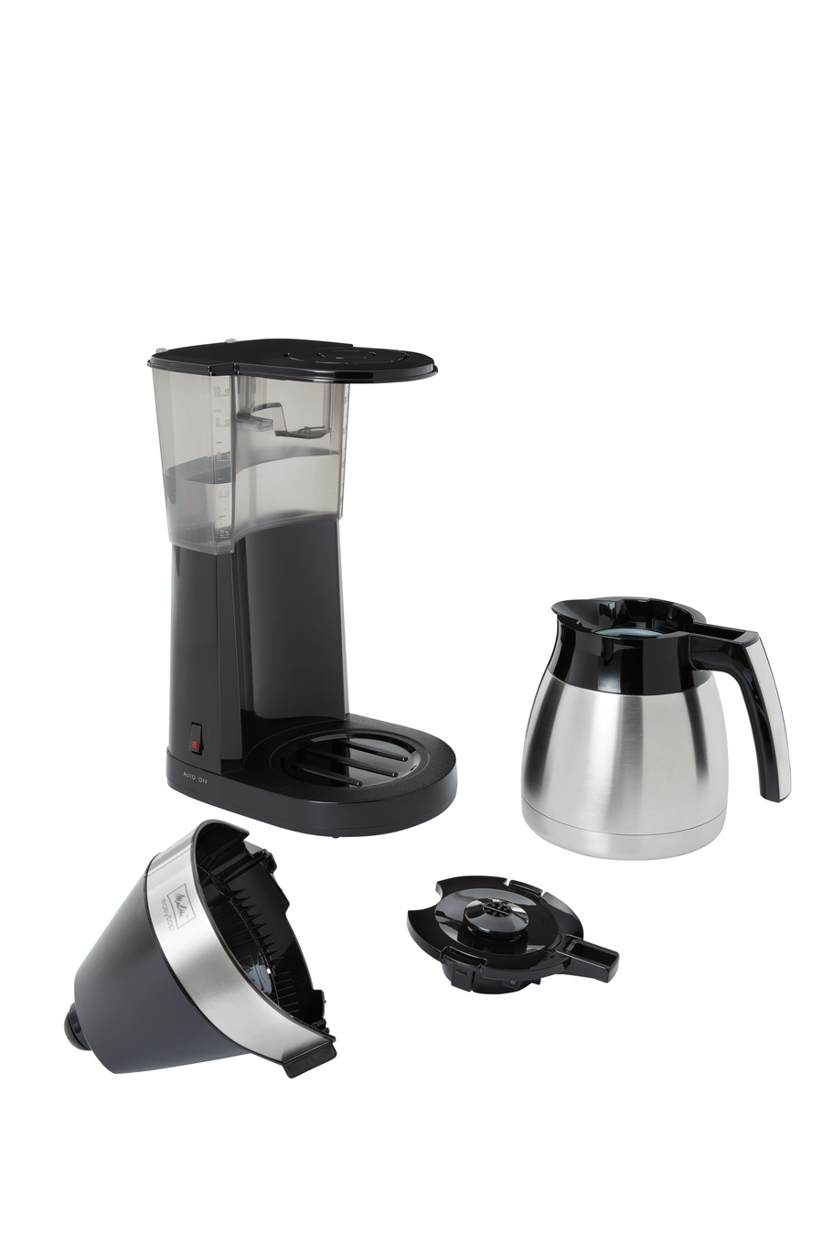 MELITTA Filterkaffeemaschine EasyTop Therm Stahl 1023-10 Schwarz-Edelstahl