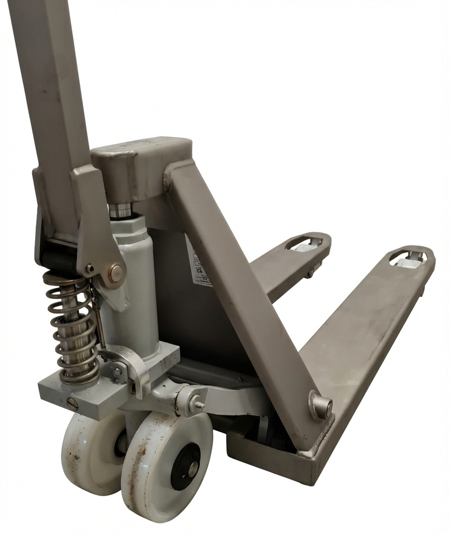 JUNGHEINRICH Edelstahl Handhubwagen INOX GL 1.130mm 2.500kg Tandemrollen B-WARE