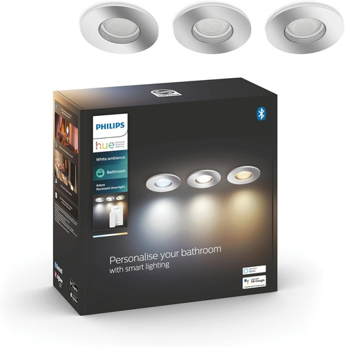 PHILIPS Hue Adore 3er Set LED Einbauleuchte Badezimmerlampe 3 Spots IP44 NEU