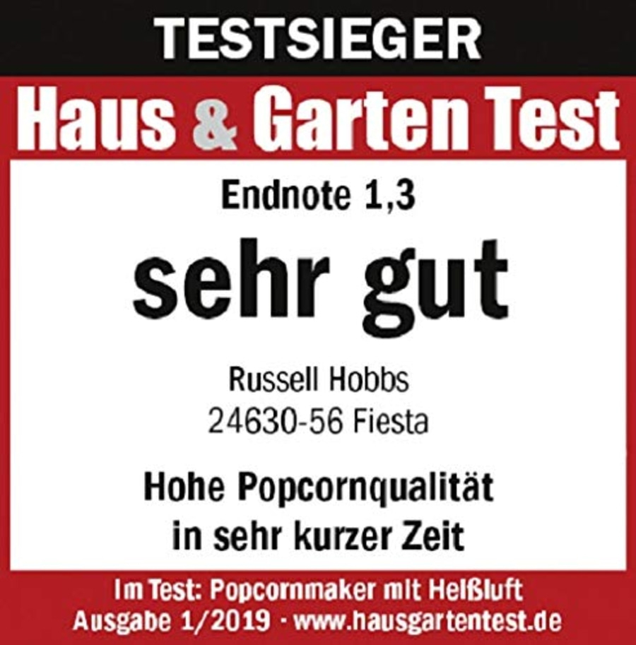RUSSELL HOBBS Popcornmaschine Fiesta 24630-56 Automat Heissluft ohne Fett 1200W