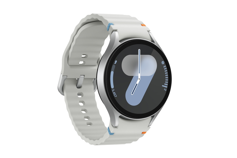 SAMSUNG Galaxy Watch 7 44mm LTE Smartwatch Aluminium Sportarmband silber B-WARE