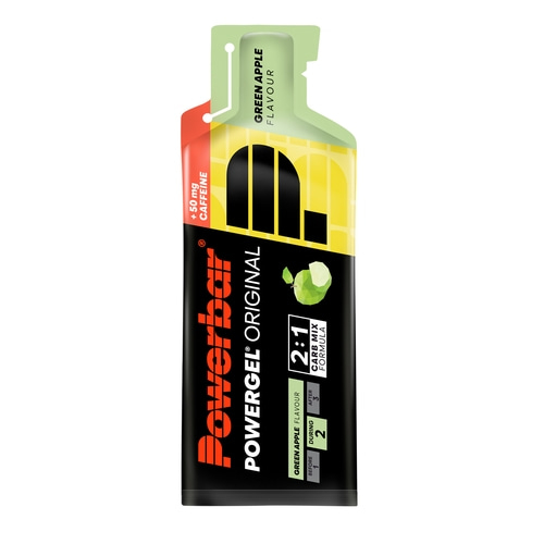 POWERBAR PowerGel Fruit Green Apple High Carb Energie Gel Koffein Natrium 24x41g
