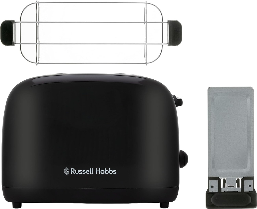 RUSSELL HOBBS Toaster Colours Plus 2 Scheiben 6 Stufen Brötchenaufsatz Schwarz