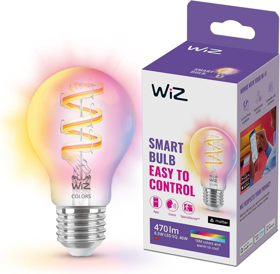 Wiz Smart Bulb, einfach zu steuern, 16M Farben, warm bis kühl, App, Voice, SpaceSense
