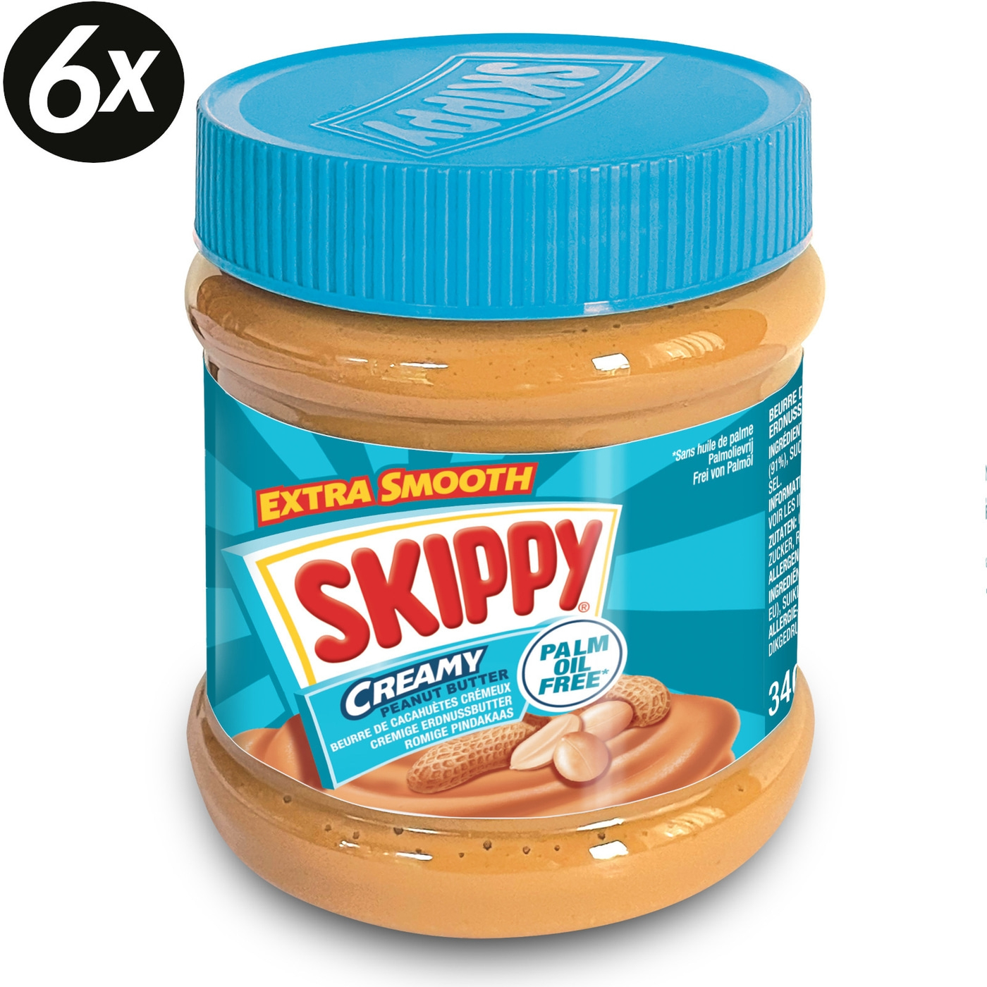 SKIPPY Erdnussbutter Bundle 6x "Creamy" 6x "Super Chunk" ohne Palmöl 12x 340g
