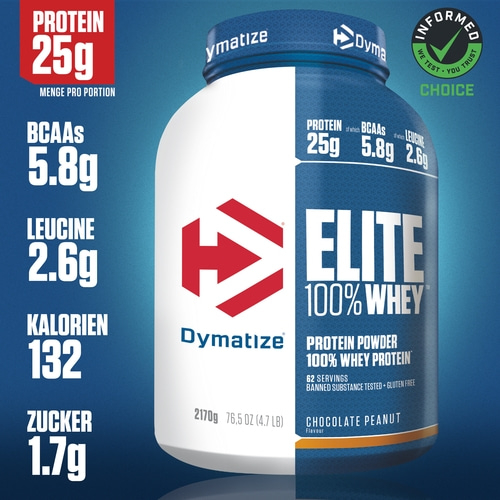 DYMATIZE Whey Protein Pulver Shake Elite 100% Isolat Chocolate Peanut 2170 g