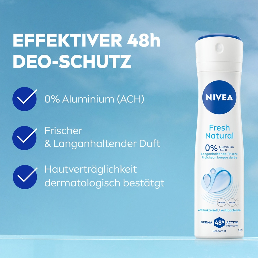 NIVEA Deodorant Fresh Natural Deo Spray 6 x 150ml
