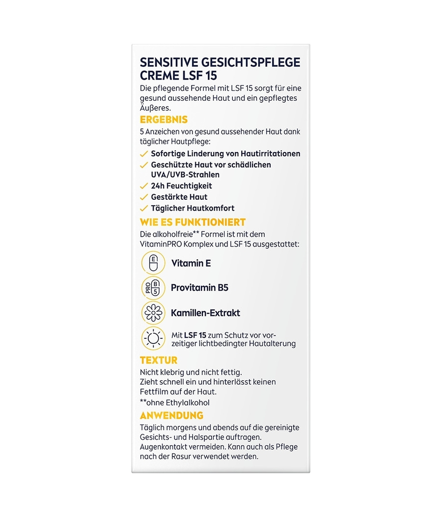 NIVEA MEN sensitive Gesichtspflege Creme Kamillen Sonnenschutz LSF15 2 x 75ml