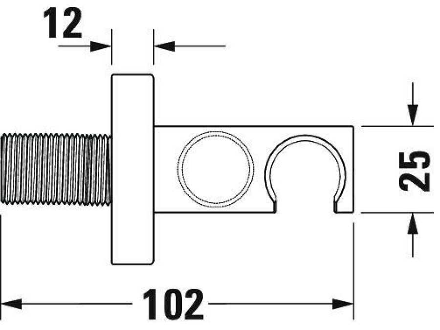 DURAVIT Wandanschlussbogen mit Brausehalter Schlauchanschluß Chrom NEU