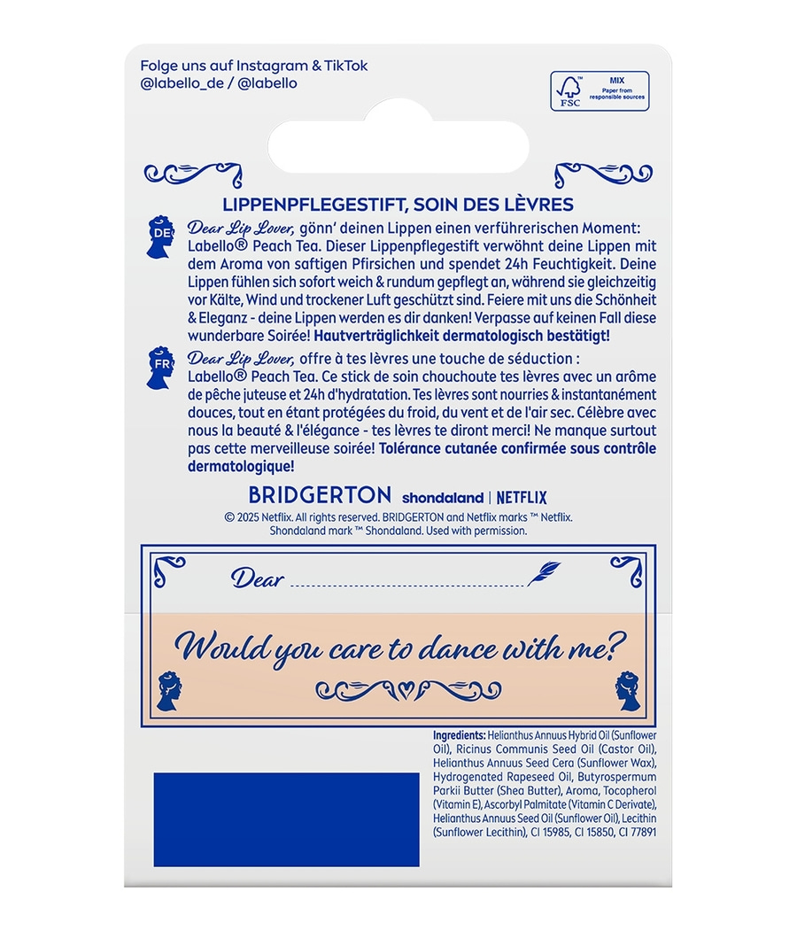 LABELLO LIMITED BRIDGERTON EDITION Lippenpflegeset (4-teilig) vegan