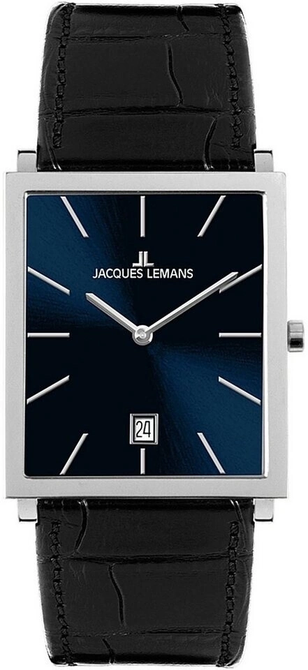 JACQUES LEMANS Herren Armbanduhr NIZZA 1-2173B Quarzuhr Lederarmband Datum 35mm