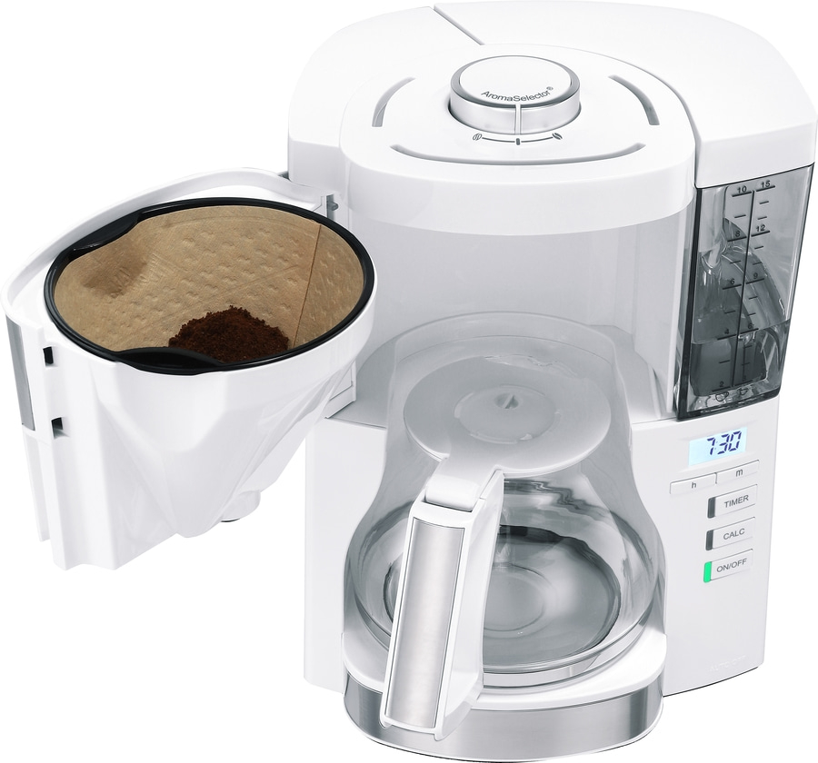 MELITTA Filterkaffeemaschine Look Timer 1025-07 Weiß Warmhaltefunktion 10 Tassen