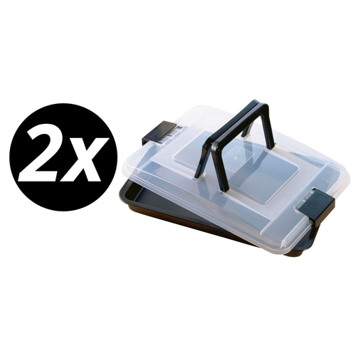 2 x KAISER BACKFORMEN Backform Inspiration Backblech mit Transporthaube NEU