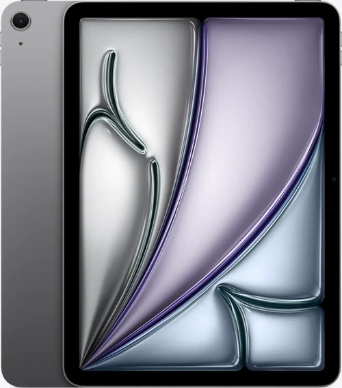Graues Tablet mit schwarzem Rahmen und Kamera, modernes Design, Technologie.