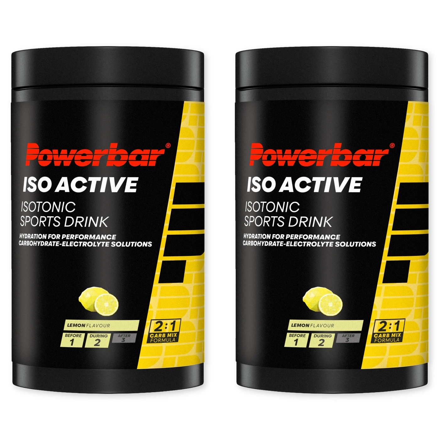 Zwei Powerbar ISO ACTIVE Isotonische Sportgetränke, Zitronengeschmack