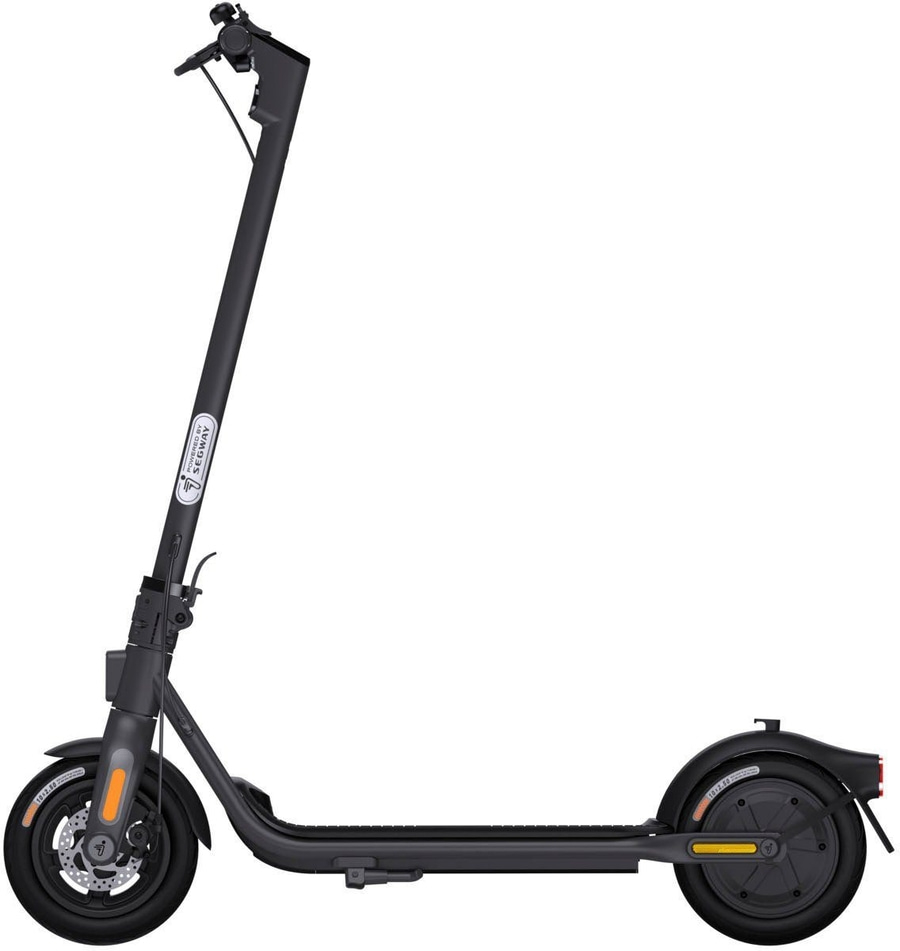 Schwarzer Elektroroller von Segway. Modernes Design, ideal für urbane Mobilität.