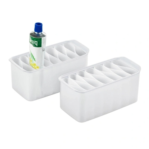 BETTY BOSSI 2x Tuben Aufbewahrungsbox Kühlschrank Organizer Kosmetik weiß