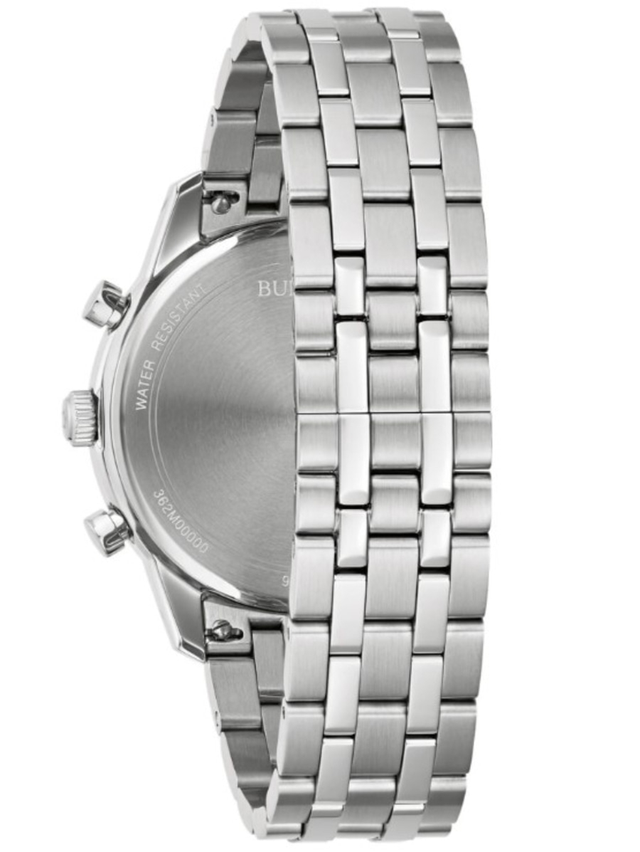 BULOVA 96B412 Armbanduhr Chronograph Edelstahl 41 mm Quarz Silberfarben B-Ware
