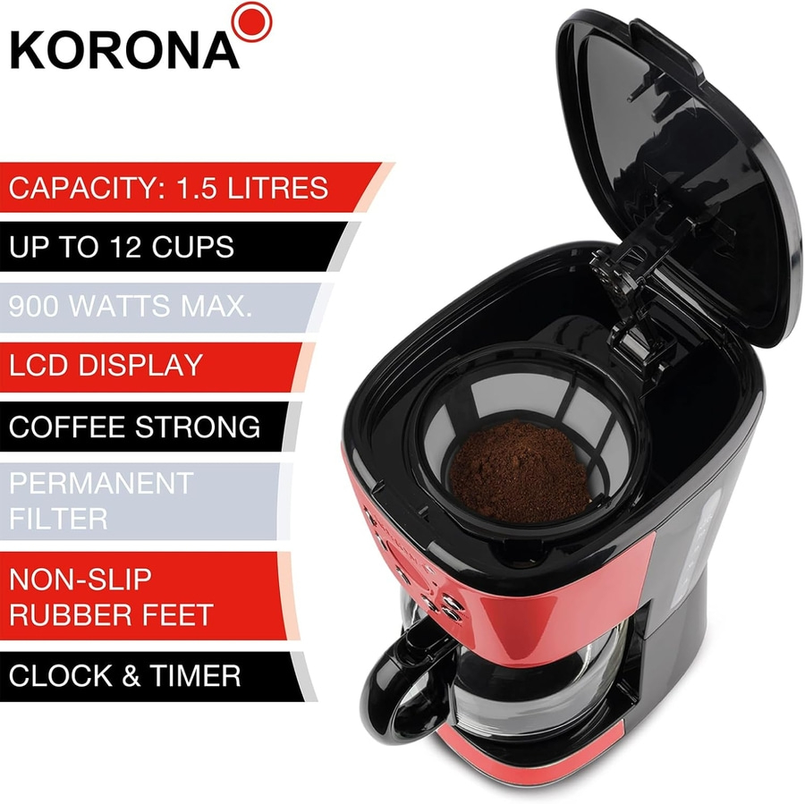 KORONA Retro Kaffeemaschine Kaffeeautomat 10667 Permanentfilter 1,5 Liter NEU