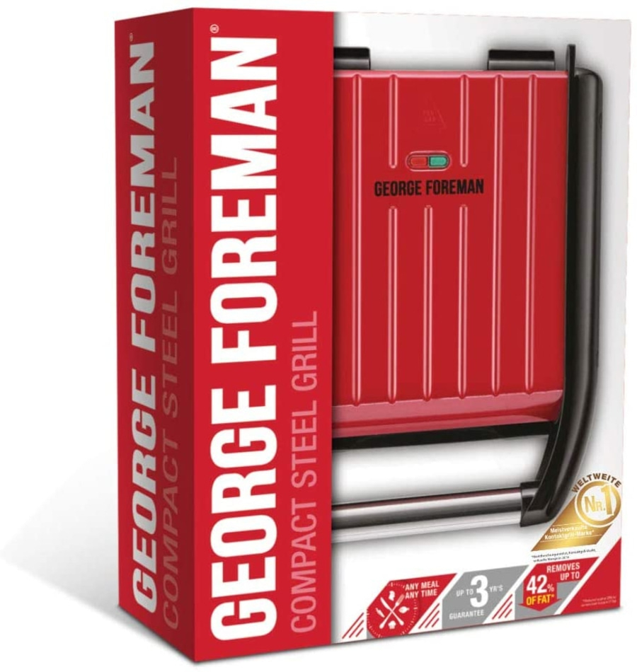 GEORGE FOREMAN Kontaktgrill Steel Compact Fitnessgrill 25030-56 Sandwichgrill