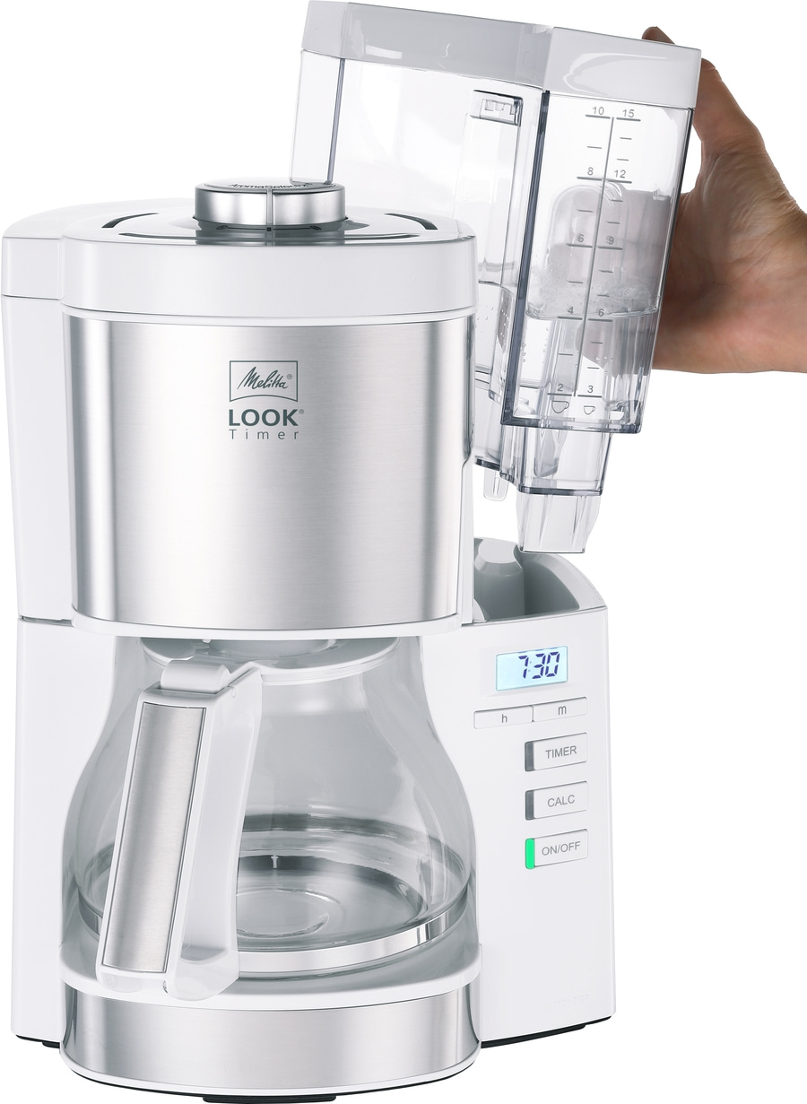 MELITTA Filterkaffeemaschine Look Timer 1025-07 Weiß Warmhaltefunktion 10 Tassen