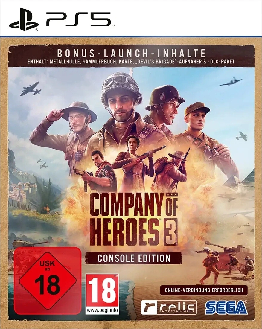 Cover von Company of Heroes 3 für PS5 mit Soldaten und Panzern.