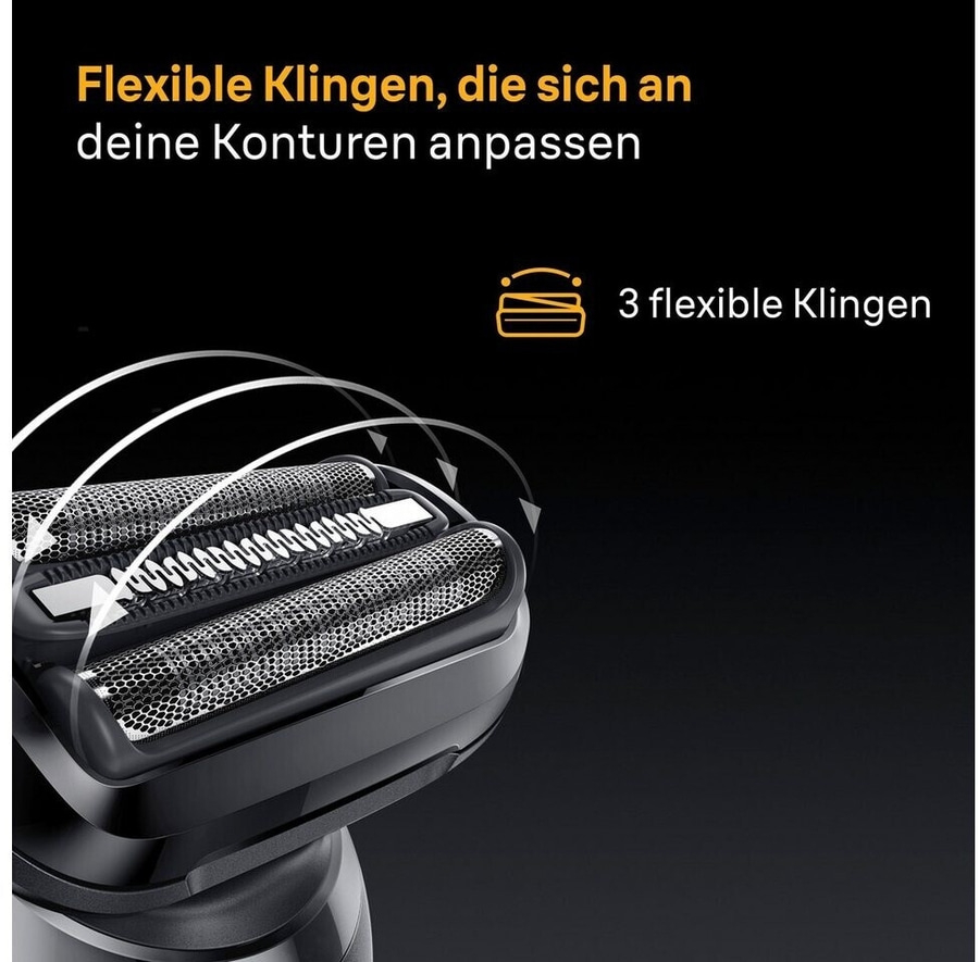 Flexible Klingen, die sich an deine Konturen anpassen, 3 flexible Klingen