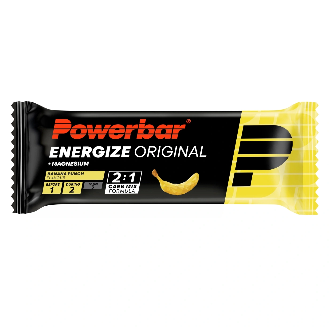 Powerbar Energize Original Bananen-Geschmack Riegel mit Magnesium und 2:1 Carb Mix Formel