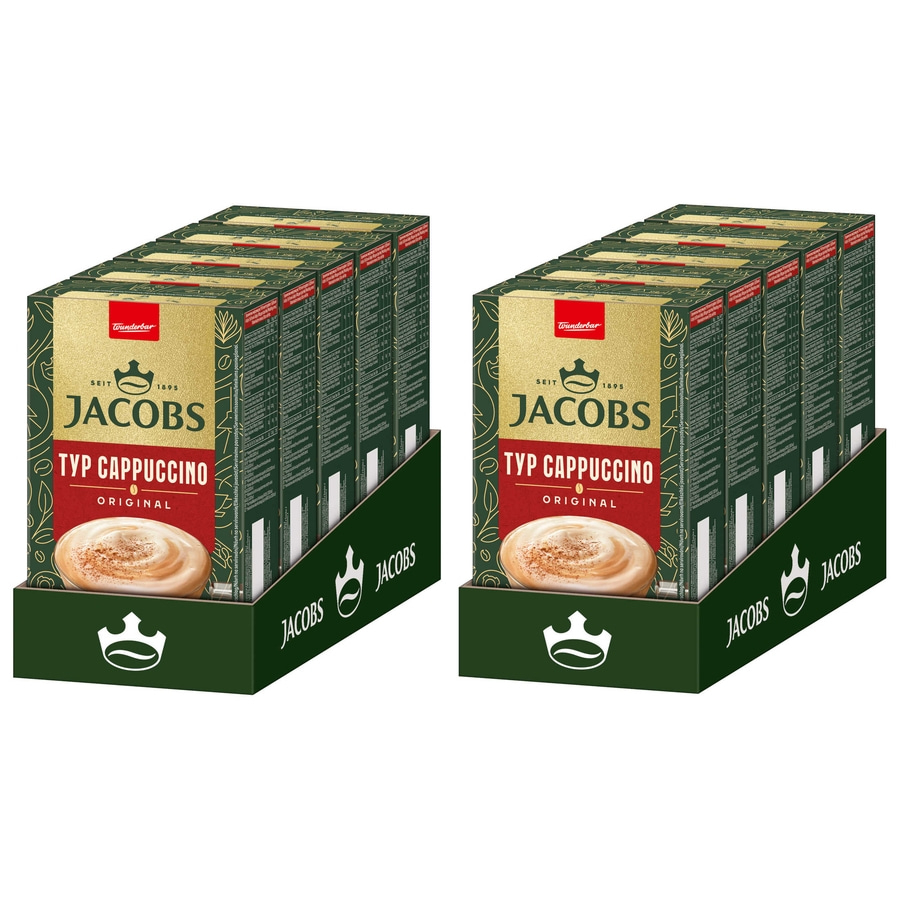 JACOBS Löskaffee Typ Cappuccino 10 x 8 Sticks - 80 Getränke Instantkaffee