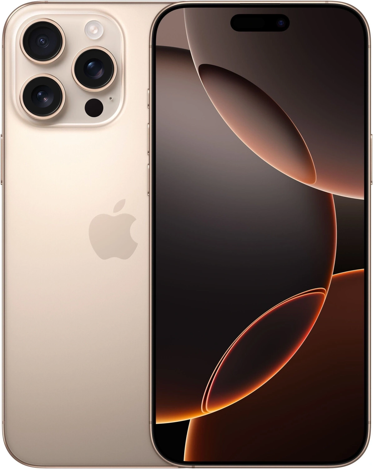 Ein goldenes iPhone mit drei Kameras und einem Displayschutz