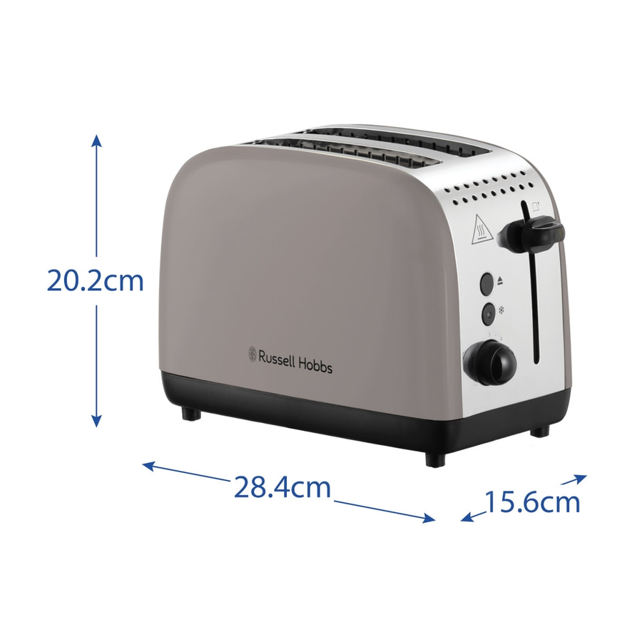 RUSSELL HOBBS Toaster Colours Plus 2 Scheiben 6 Stufen Brötchenaufsatz Mocha