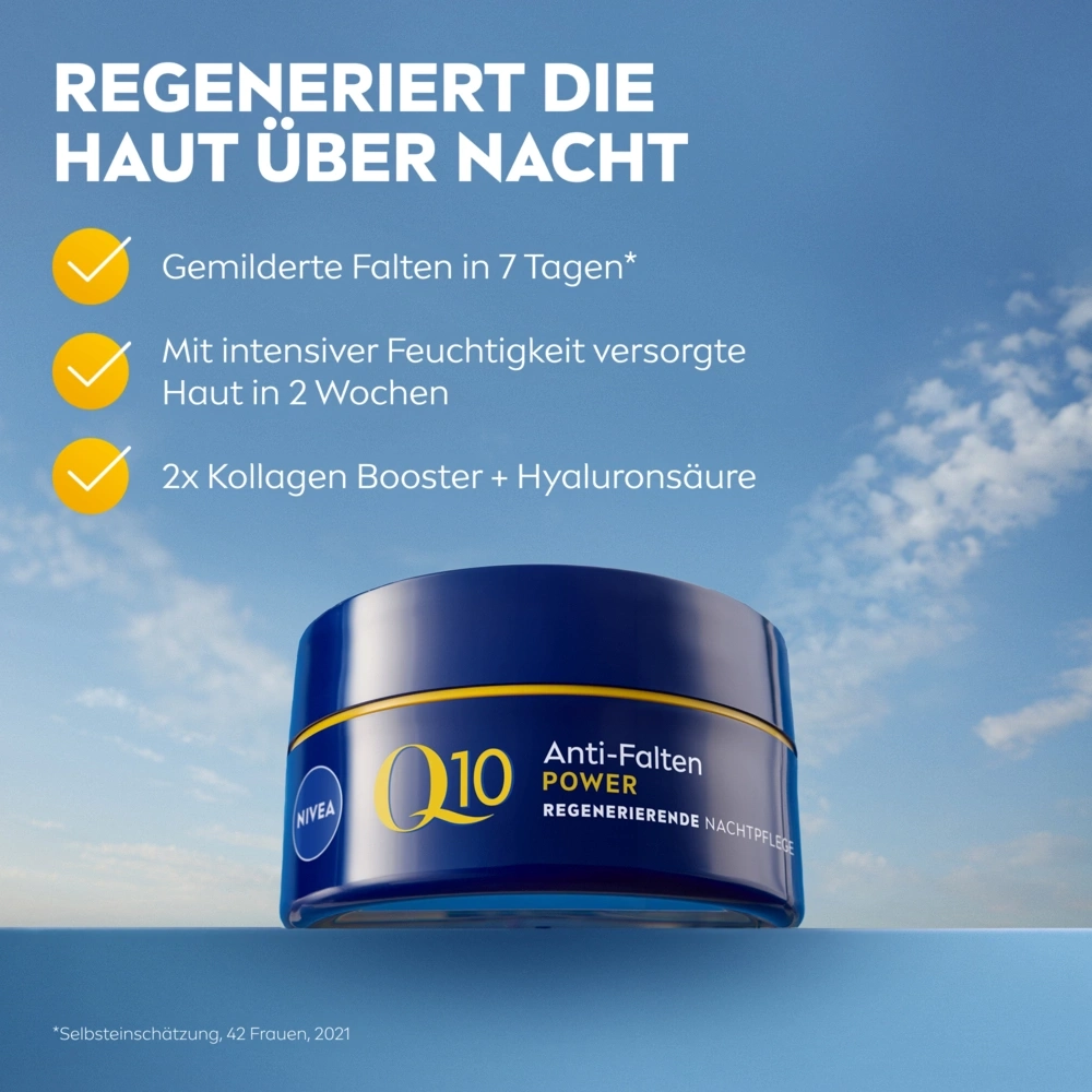 Nivea Q10 Nachtpflege mit Kollagen Booster und Hyaluronsäure