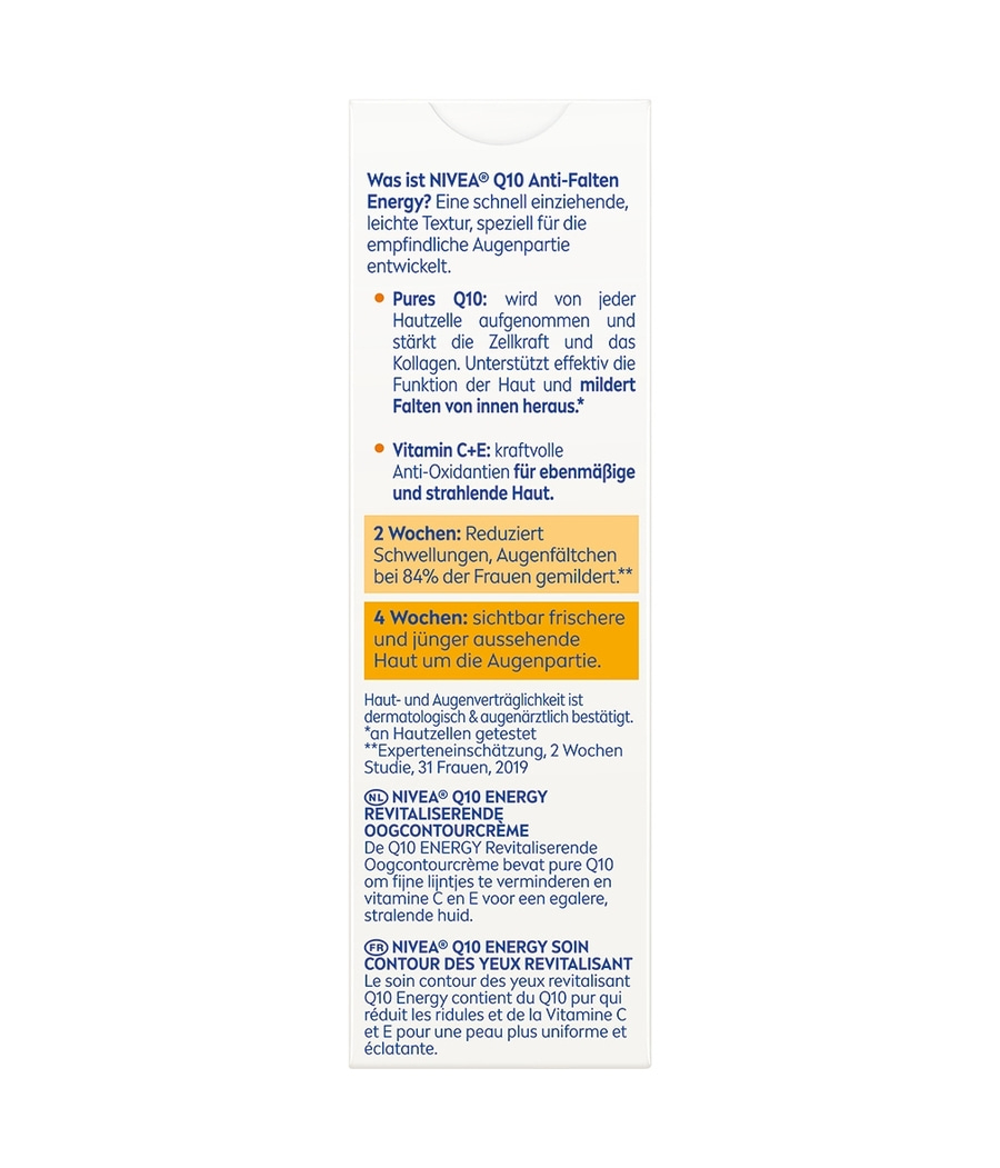 NIVEA Anti-Age Q10 Anti-Falten ENERGY Augenpflege Vitamin C+E straffend 15ml