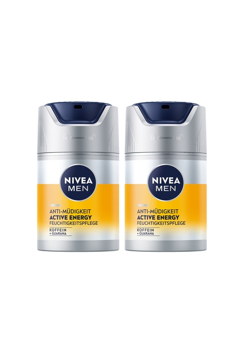 NIVEA MEN Active Energy Feuchtigkeitspflege Gesichtscreme Koffein Guarana 2x50ml