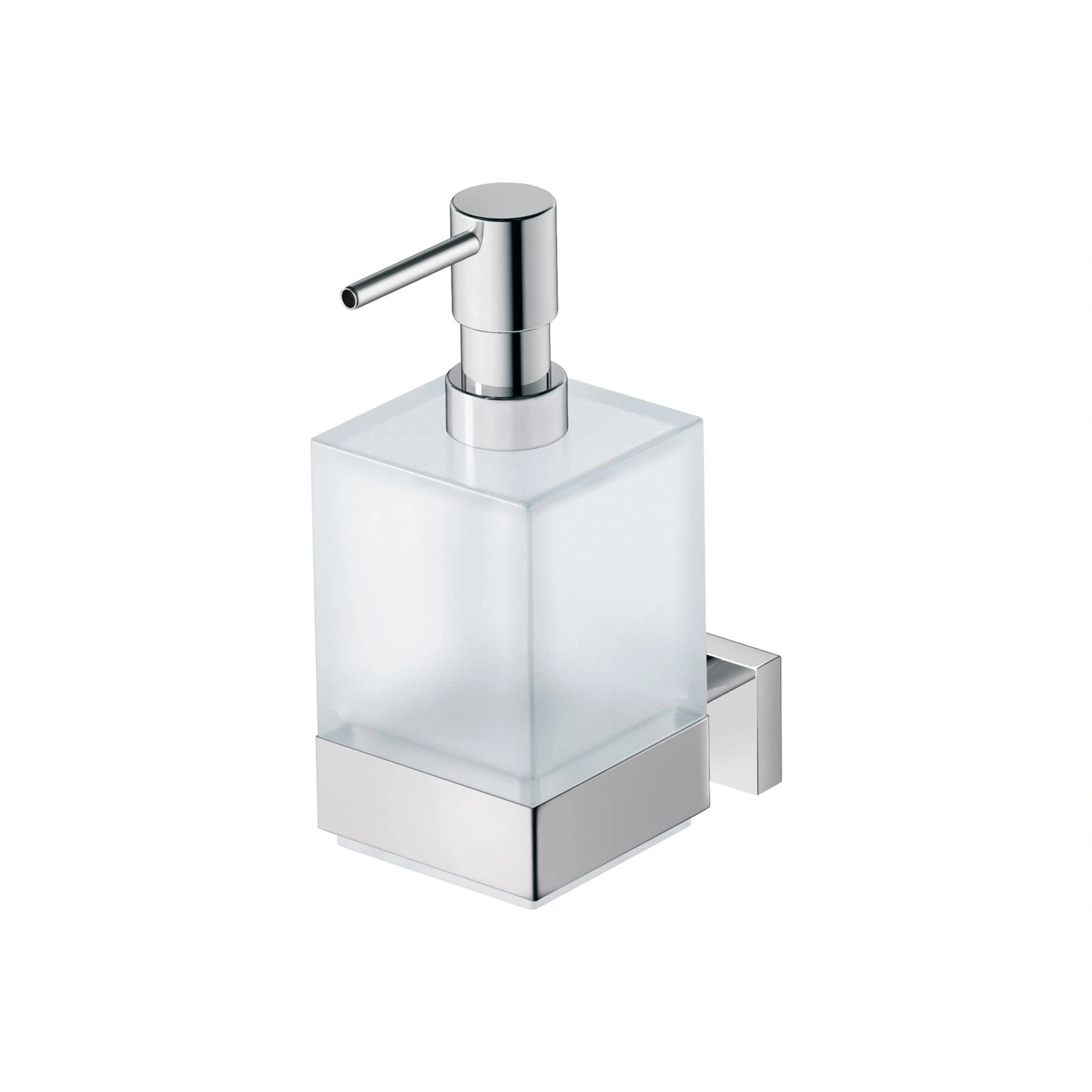 Seifenspender aus Glas und Chrom, quadratisch, modern, Badezimmer