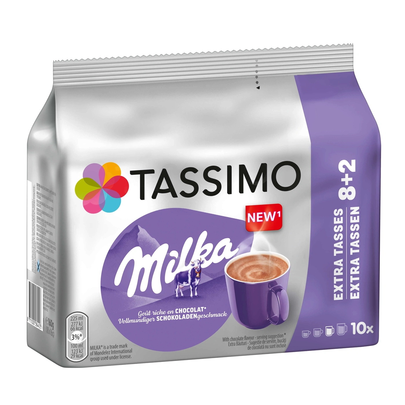 Tassimo Milka Schokoladen Getränk Packung mit 10 Portionen, 8+2 gratis