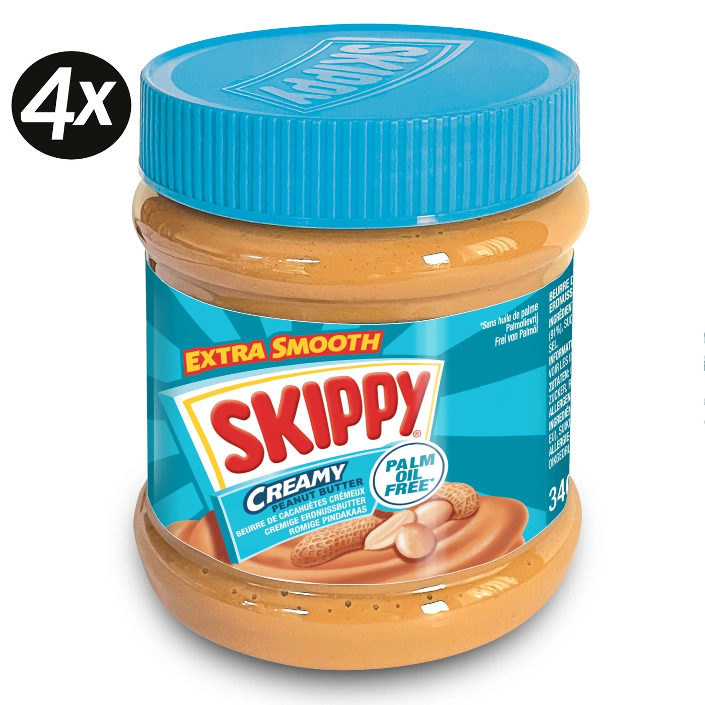 SKIPPY Erdnussbutter Bundle 4x "Creamy" 4x "Super Chunk" ohne Palmöl 8x 340g