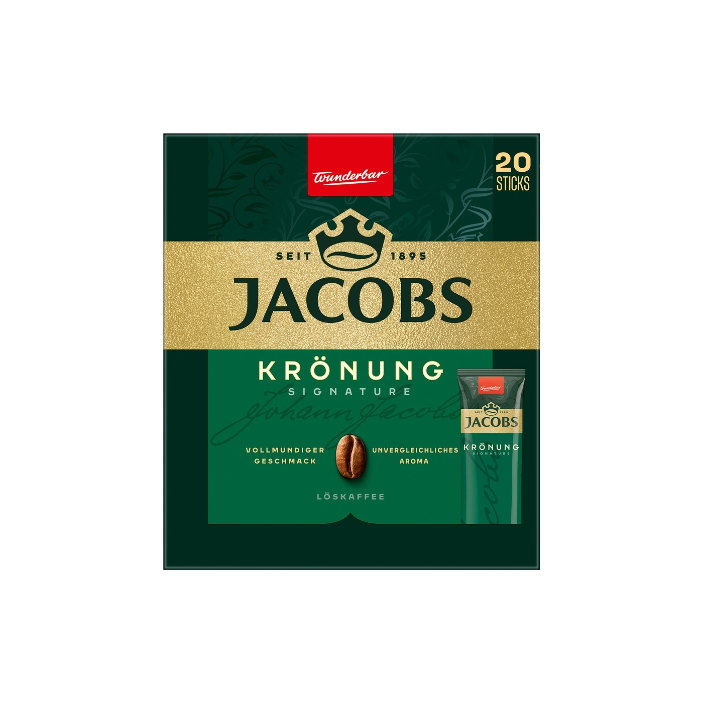 Jacobs Krönung Signature Johann Jacobs Löslicher Kaffee 20 Sticks