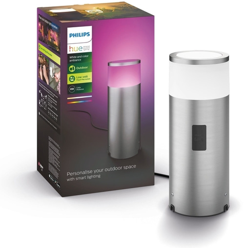 PHILIPS HUE Calla Outdoor Pollerleuchte Edelstahl 590 lm 8 W Gartenleuchte NEU
