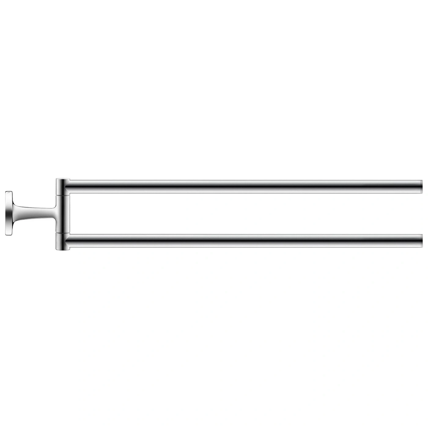 Chrom-Handtuchhalter, der an der Wand befestigt ist, mit zwei Stangen